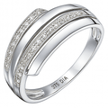 9ct White Gold Natural Diamond Eternity Cocktail Bypass Ring