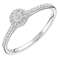 Diamond Halo Engagement Ring 9ct White Gold | Prime Jewellery