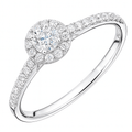 9ct White Gold 0.50 Carat Natural Diamond Halo Engagement Ring