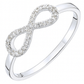 9ct White Gold 0.15 Carat Natural Diamond Infinity Ring