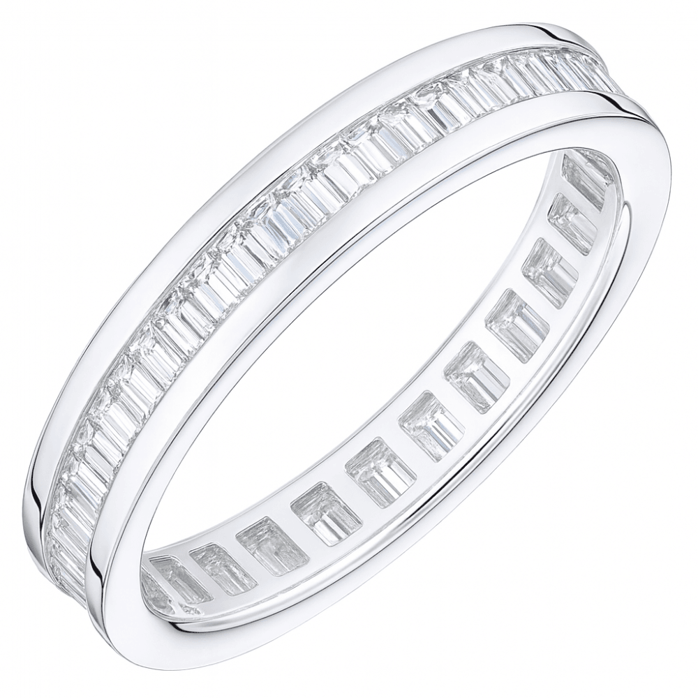 18ct White Gold 1 Carat Natural Diamond Channel Set Full Eternity Band Ring