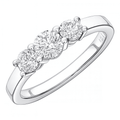 18ct White Gold 0.75 Carat Natural Diamond Trilogy Ring