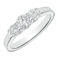 18ct White Gold 1 Carat Natural Diamond Trilogy Ring