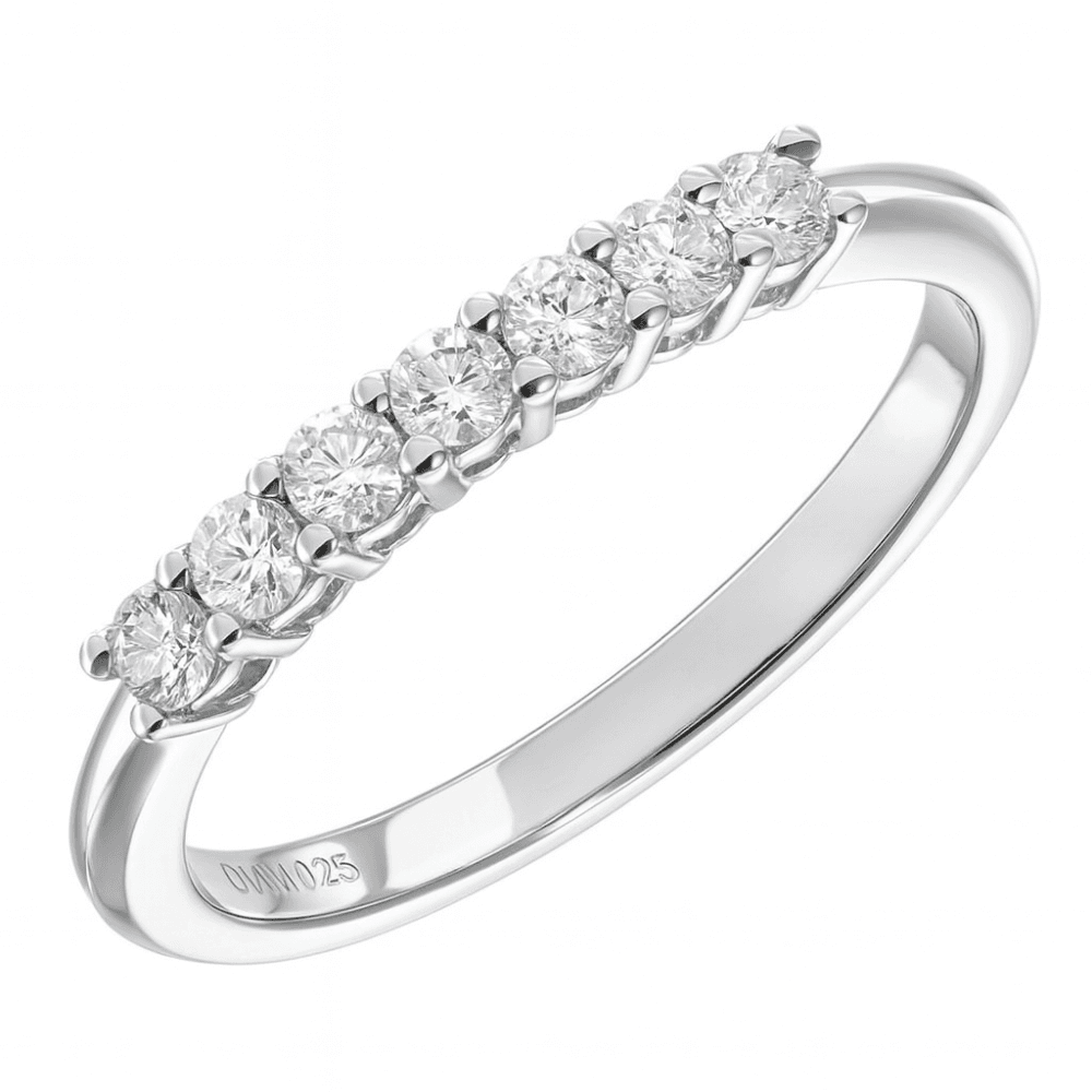 18ct White Gold 0.33 Carat Natural Diamond 7 Stone Eternity Ring