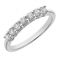 Platinum 0.50 Carat Natural Diamond 7 Stone Eternity Ring