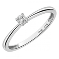 9ct White Gold Natural Diamond Solitaire Engagement Ring Round Brilliant