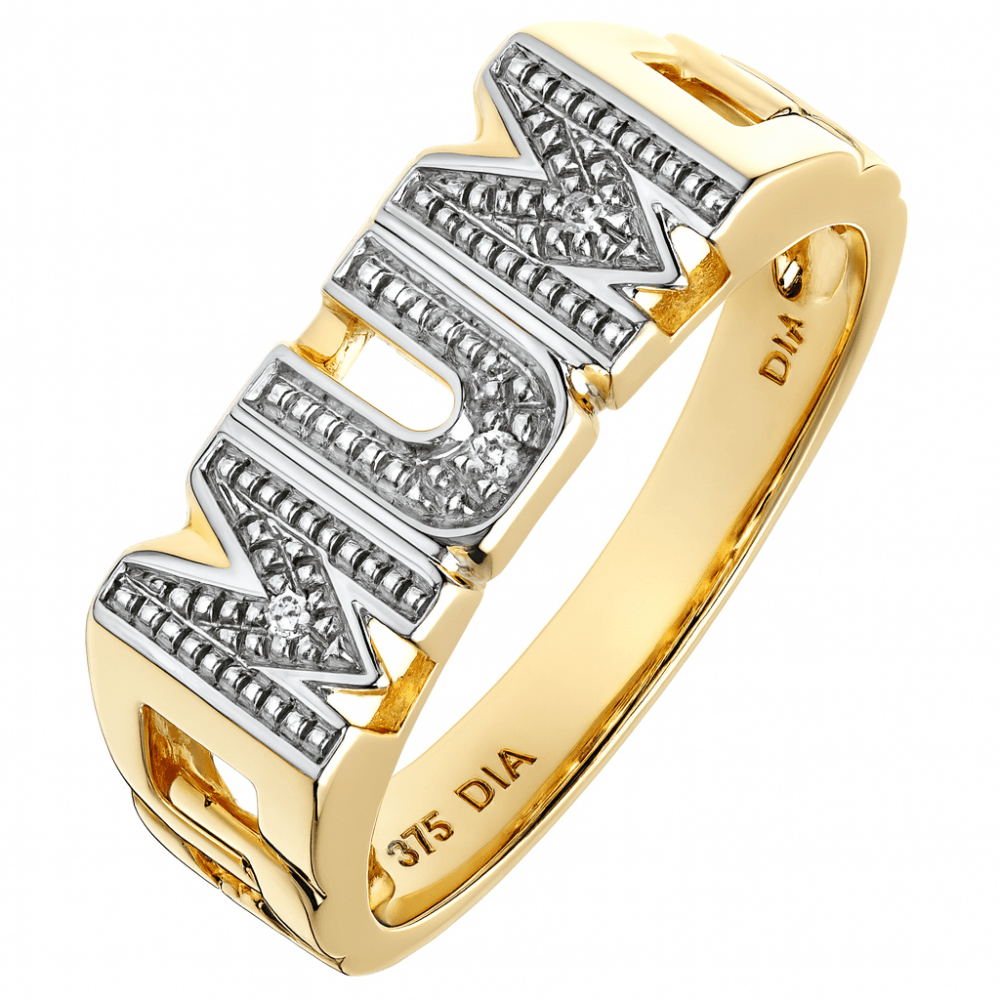 9ct Gold Natural Diamond Mum Cocktail Ring