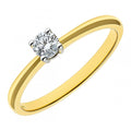 9ct Gold 0.25 Carat Natural Diamond Solitaire Engagement Ring Round Brilliant