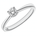 9ct White Gold Engagement Ring, IJ/I Certified 0.33ct Diamond, Round Brilliant