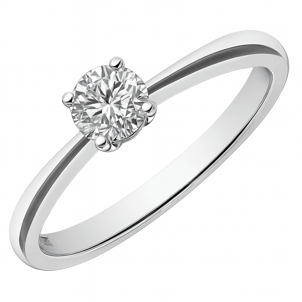 Platinum Engagement Ring, IJ/I Certified 0.50ct Diamond, Round Brilliant