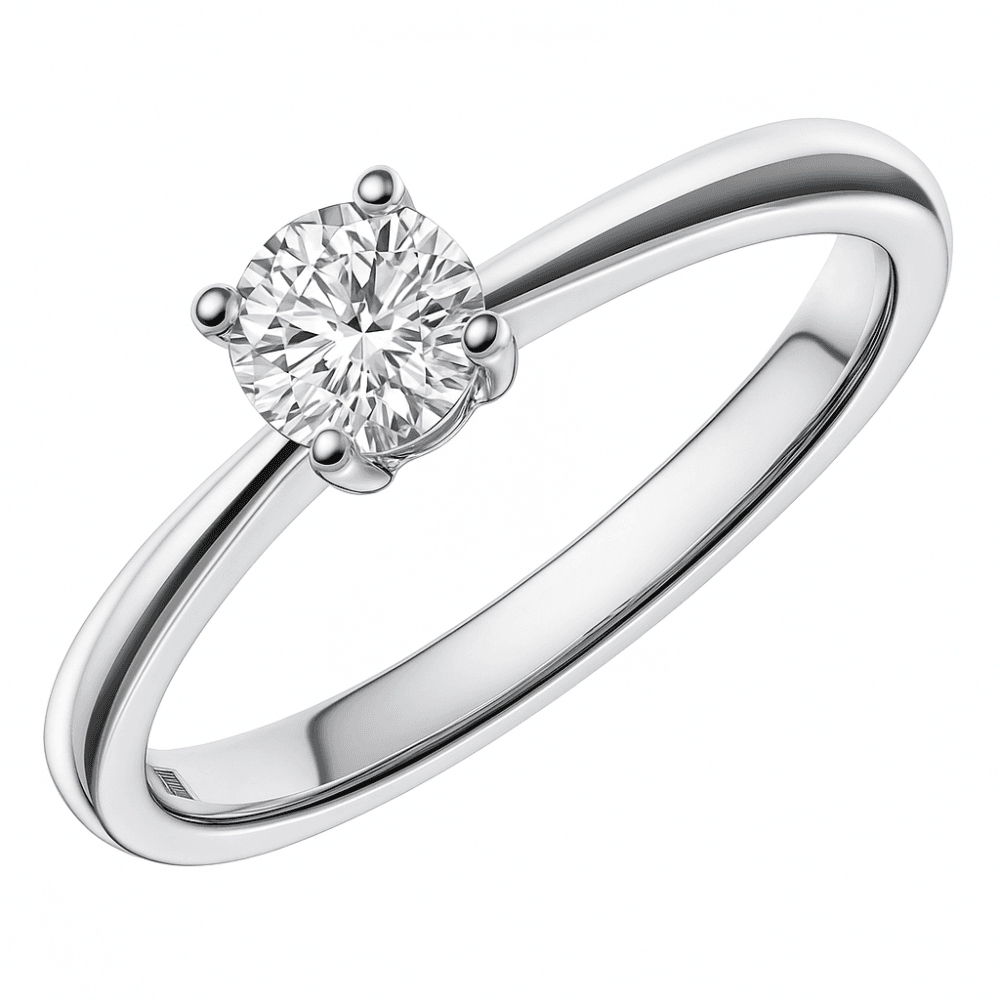 Platinum Engagement Ring, IJ/I Certified 0.75ct Diamond, Round Brilliant