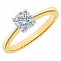 18ct Yellow Gold Engagement Ring, IJ/I Certified 0.75ct Diamond, Round Brilliant