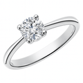 18ct White Gold Engagement Ring, IJ/I Certified 1ct Diamond, Round Brilliant