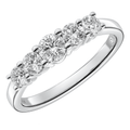 18ct White Gold 5 stone Eternity Ring, IJ/I Certified 0.75ct Diamonds, Round Brilliant