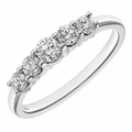 Platinum 5 stone Eternity Ring, IJ/I Certified 1ct Diamonds, Round Brilliant