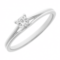 18ct White Gold Ring, 0.25ct Certified Diamond, Princess cut