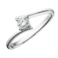 18ct White Gold Ring, 0.25ct Certified Diamond, Round Brilliant