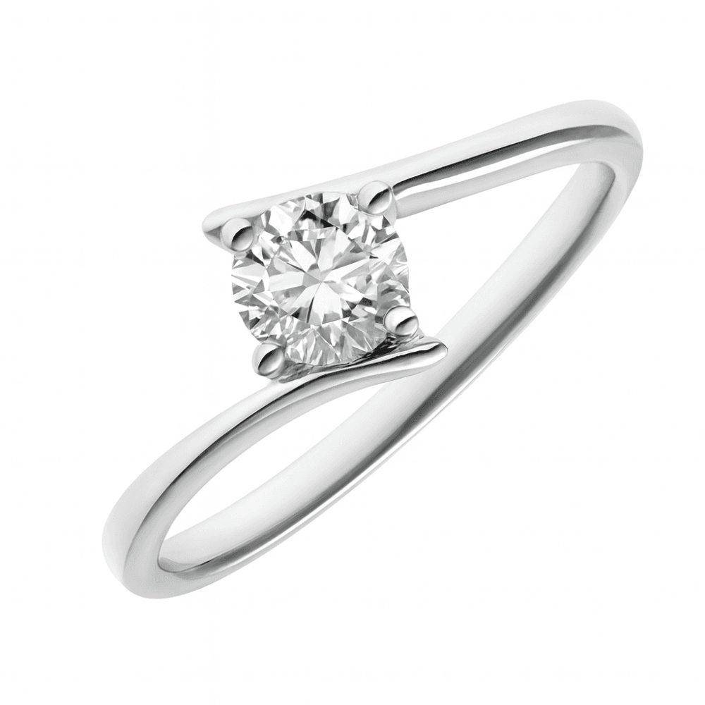18ct White Gold Ring, 0.50ct Certified Diamond, Round Brilliant