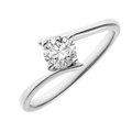 18ct White Gold Ring, 0.50ct Certified Diamond, Princess Cut