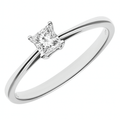 Platinum Engagement Ring, J/I Certified 0.33ct Diamond, Princess Cut