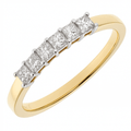 18ct Yellow Gold Eternity Ring, J/I Certified 0.33ct Diamonds, Princess Cut