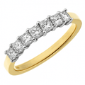 18ct Yellow Gold Eternity Ring, J/I Certified 0.75ct Diamonds, Princess Cut