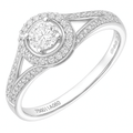 18ct White Gold Round Halo 0.40ct Diamond Solitaire Engagement Ring