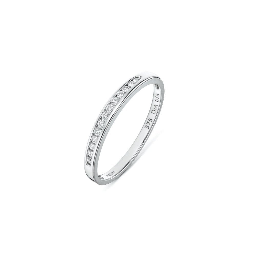 9ct White Gold 0.15 Carat Natural Diamond Eternity Ring