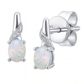 Opal Drop Earrings 9ct White Gold | Prime Jewellery