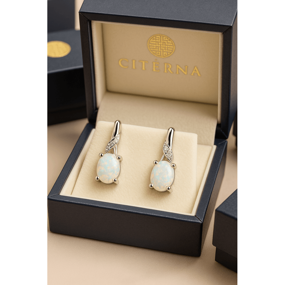 Opal Drop Earrings - detail view | Prime Jewellery