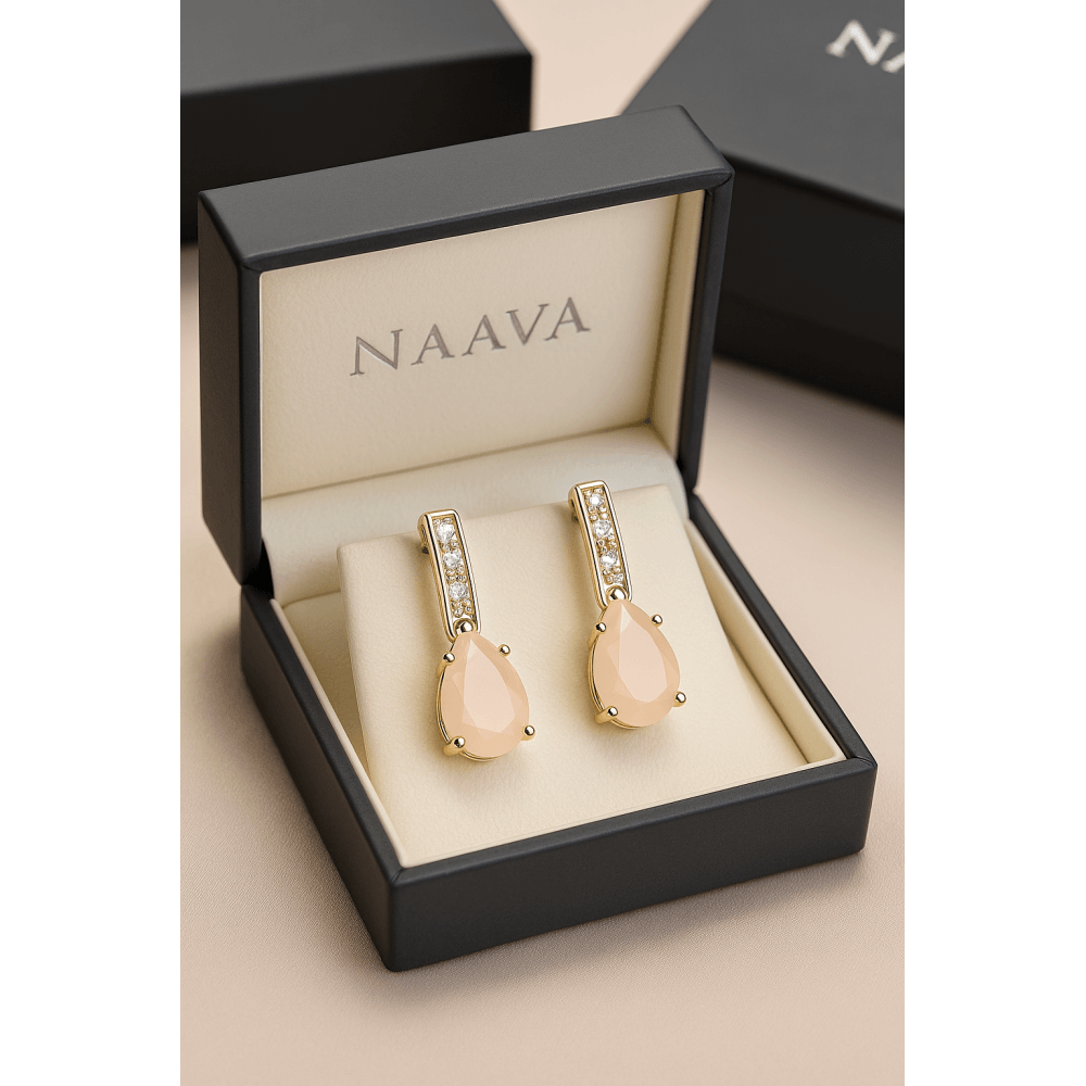 Pink Opal Drop Earrings - detail view | Prime Jewellery