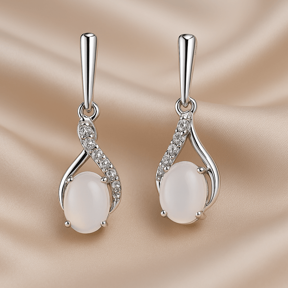 Opal Drop Earrings - detail view | Prime Jewellery