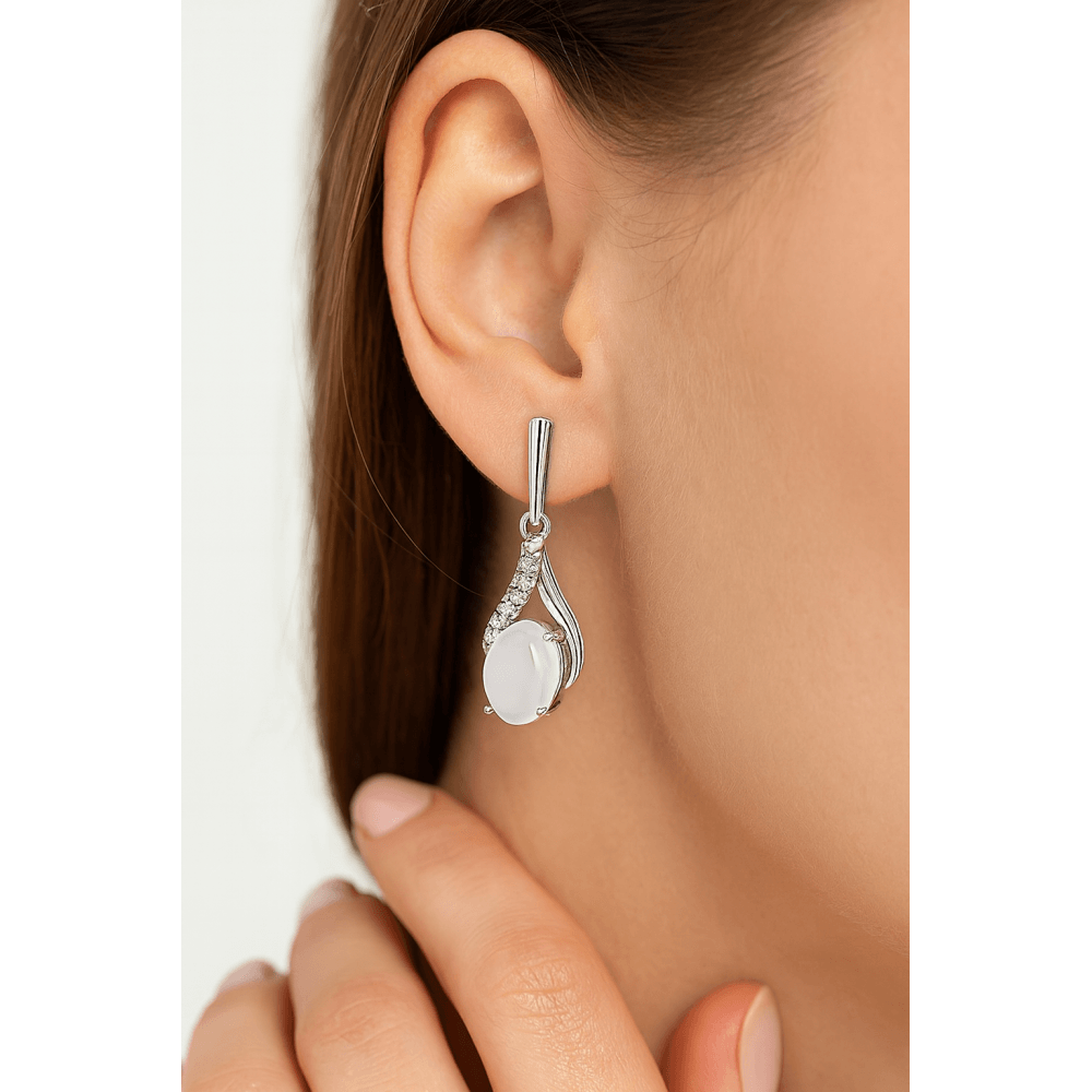 Opal Drop Earrings - detail view | Prime Jewellery