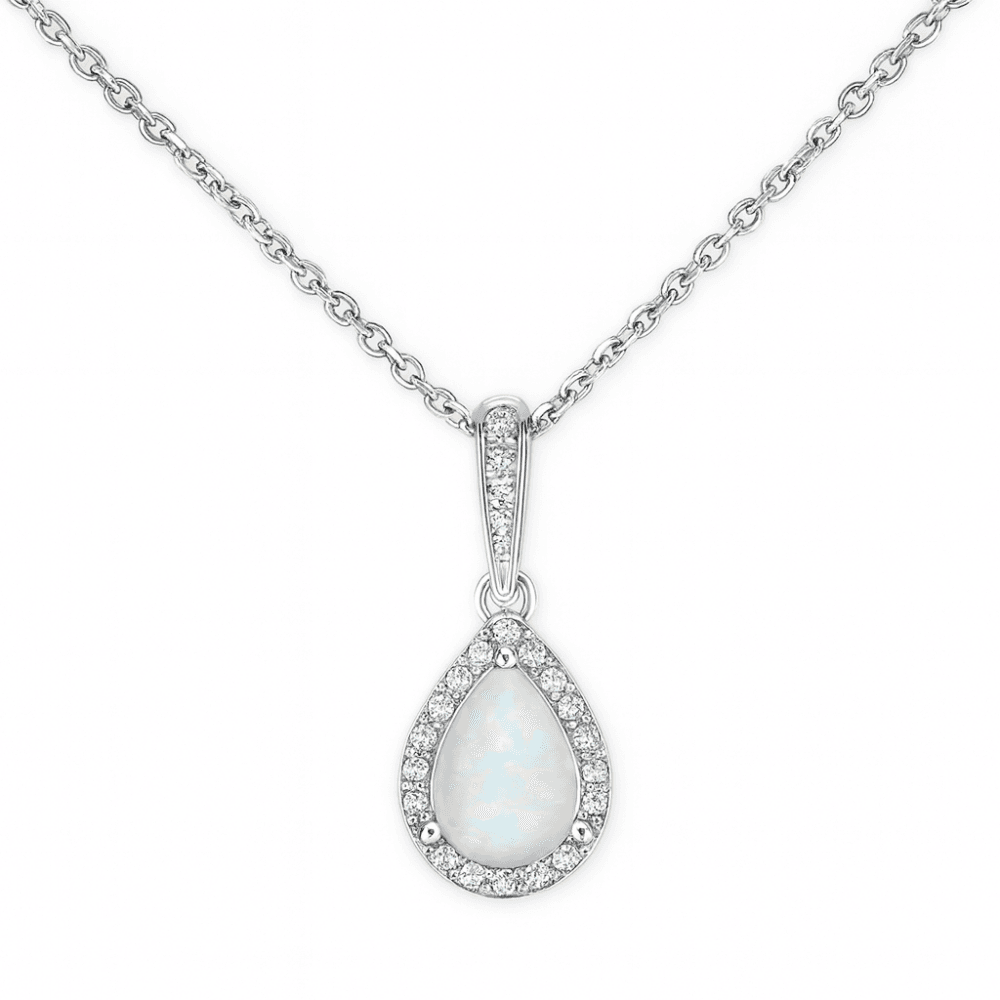 Opal Necklace 9ct White Gold | Prime Jewellery