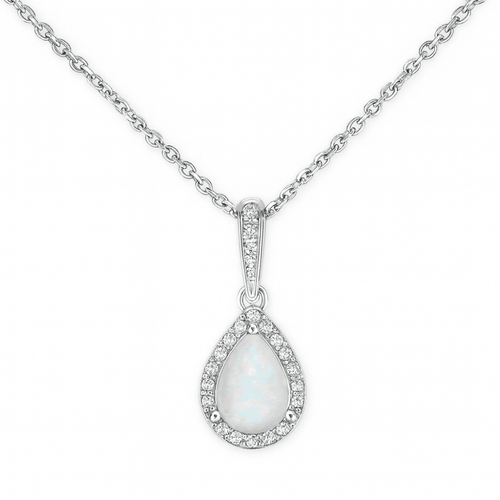 Opal Necklace 9ct White Gold | Prime Jewellery