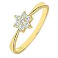 9ct Yellow Gold Ring in Cluster Design