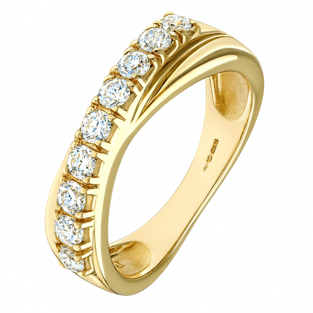 9ct Yellow Gold Eternity Ring in Crossover Design