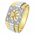 Yellow and White Gold Mens Ring 9ct | Prime Jewellery