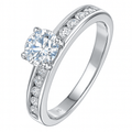 Silver CZ Engagement Ring