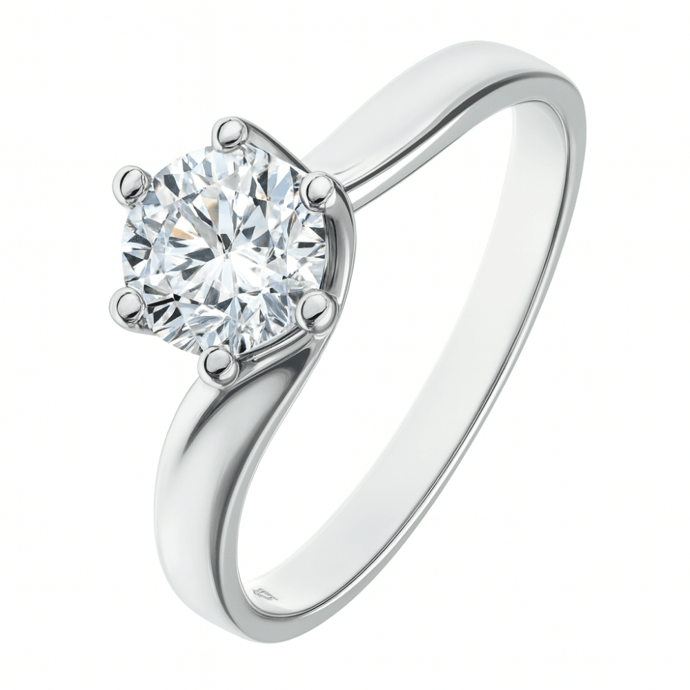 9ct White Gold Engagement Ring with Cubic Zirconia Stones