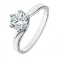 9ct White Gold Engagement Ring with Cubic Zirconia Stones