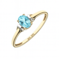 9ct Yellow Gold Sky Blue Topaz Solitaire Ring