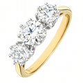 Cubic Zirconia Trilogy Ring 9ct Yellow Gold | Prime Jewellery