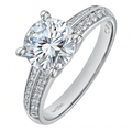 9ct White Gold Cubic Zirconia Engagement Ring