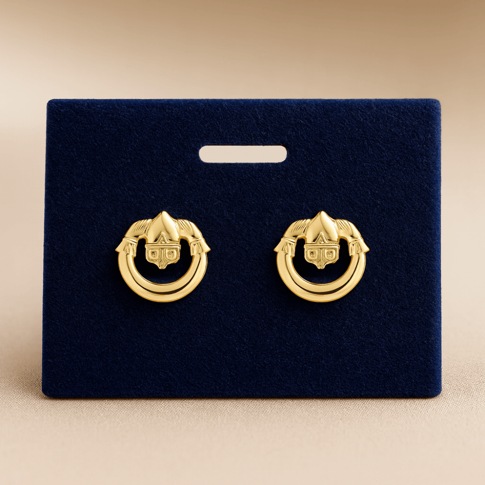 Claddagh Stud Earrings - detail view | Prime Jewellery