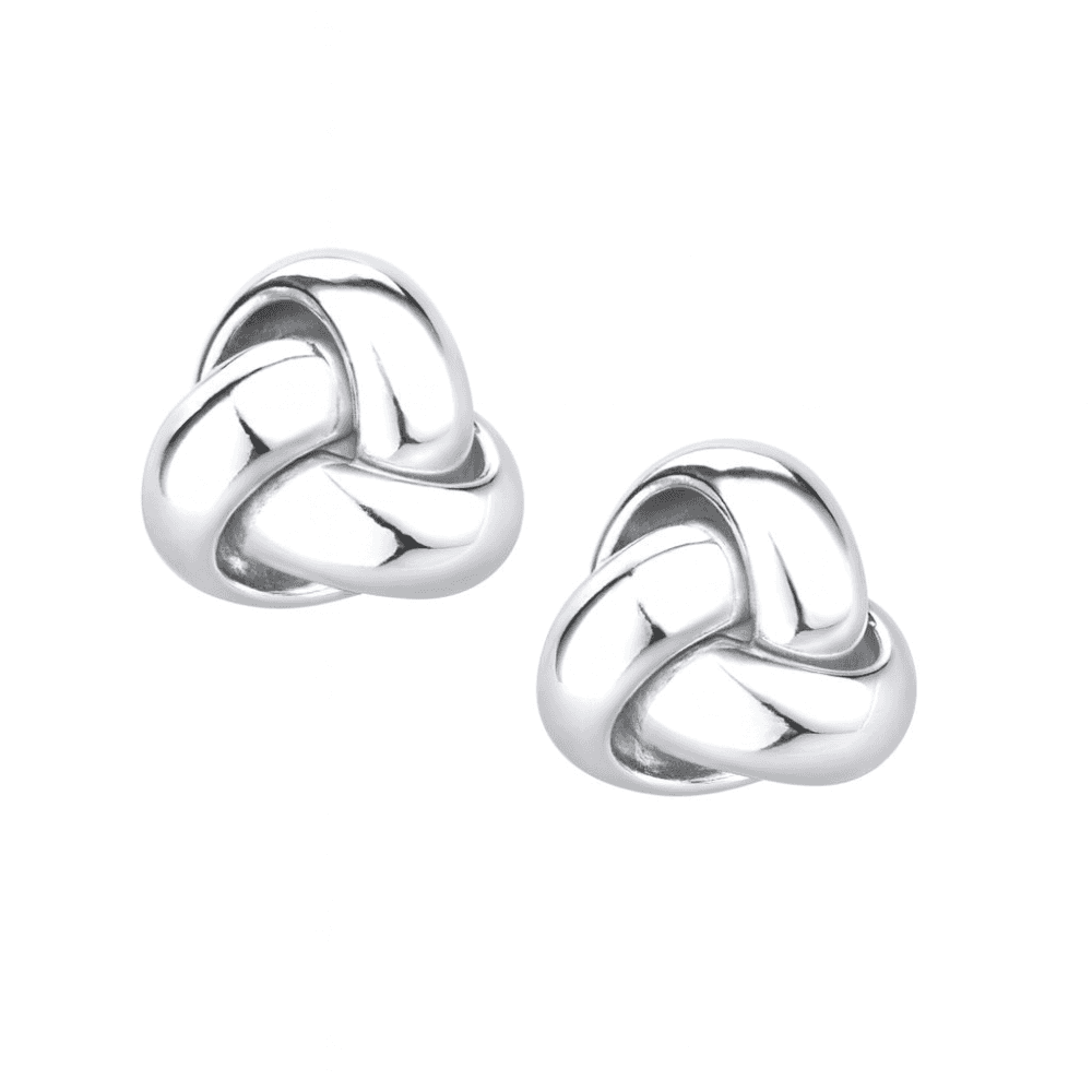 Love Knot Stud Earrings 9ct White Gold | Prime Jewellery