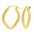 Textured Square Small Hoop Earrings 9ct Yellow Gold | Prime Jewellery