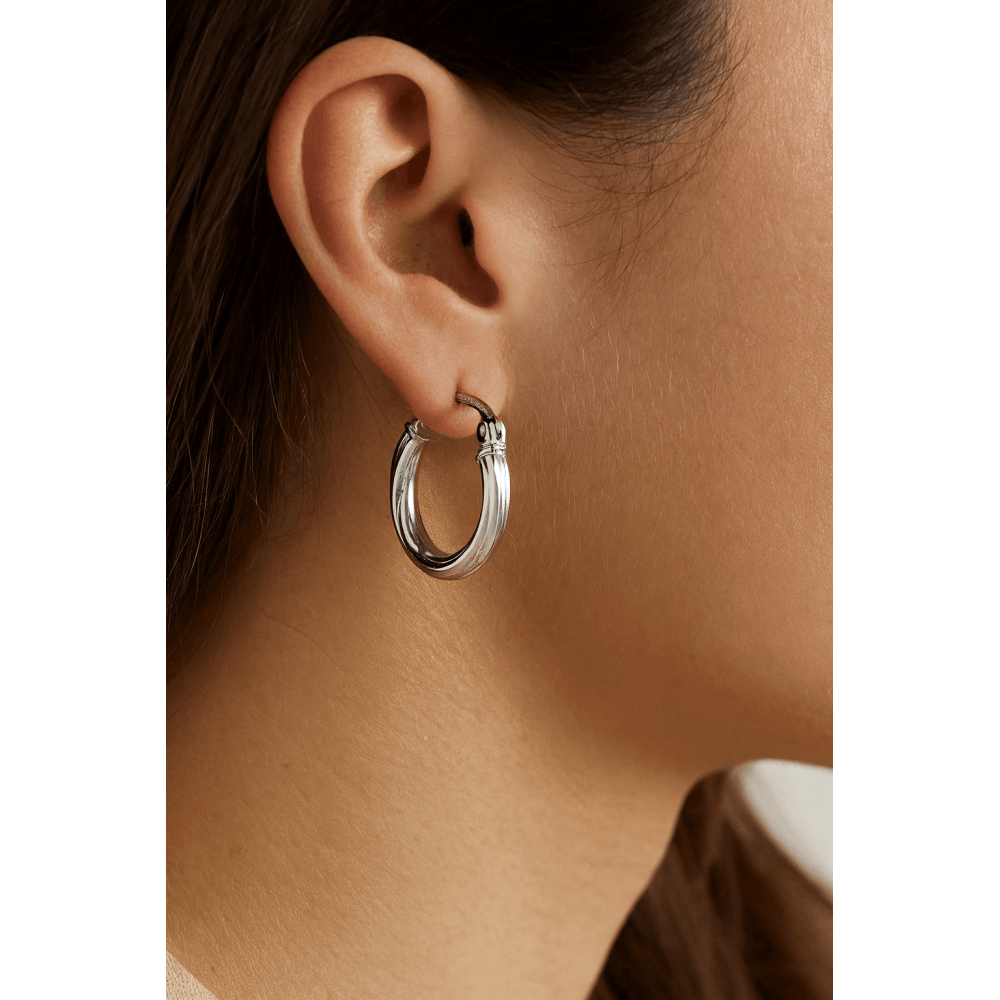 Polished Twisted Hoop - detail view | Prime Jewellery