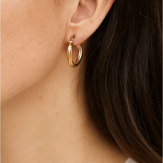 Polished Twisted Hoop - detail view | Prime Jewellery