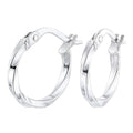 Twisted Mini Hoop Earrings 9ct White Gold | Prime Jewellery